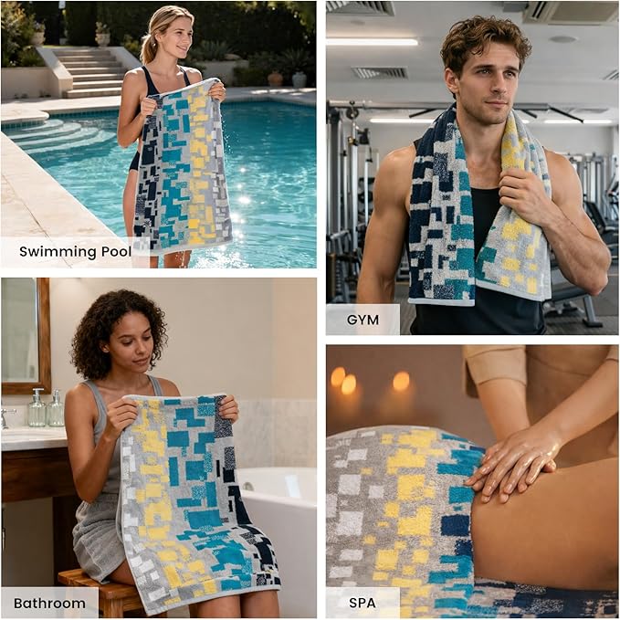 SEMAXE Bath Towel Set of 8 Include 2 Bath Towels 2 Hand Towels 4 Washcloths