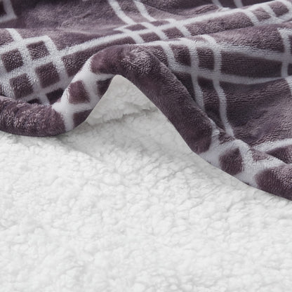 Serta Heated Blanket - Reversible Fleece to Sherpa Electric Blanket, Fast Heating, Auto Shut Off Timer, Multi Heat Setting, ETL Certified, Machine Washable, Grey Full 84"x 77"