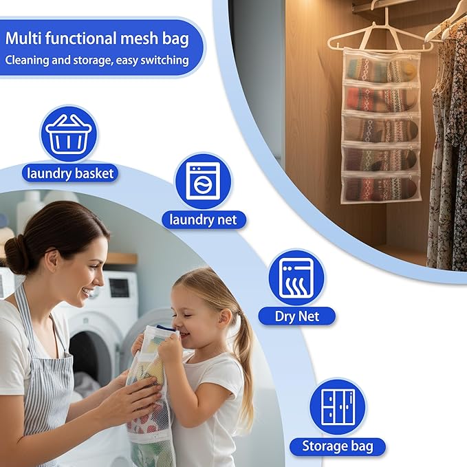 Mesh laundry bags for washing machine, can wash 10 pairs of socks, maintain