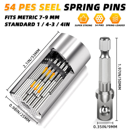 Fathers Day Dad Gifts from Daughter Son Wife Super Universal Socket Tools Gifts for Mens Grip Socket Set With Power Drill Adapter (7-9MM) Cool Tools Gadgets for Dad(2)