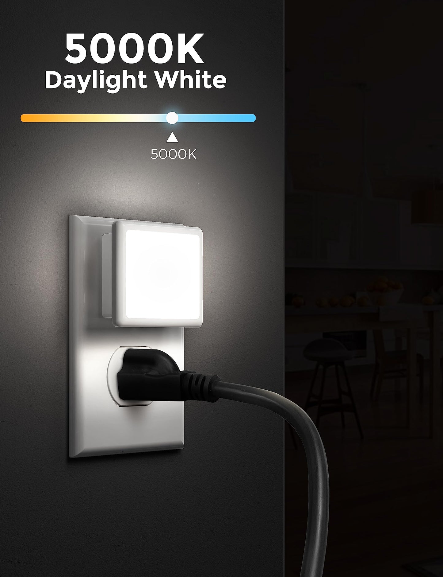 L LOHAS LED Night Lights Plug into Wall, [6-Pack] Plug in Night Light, Dusk-to-Dawn Sensor, 3000K Soft White 0.3W Bright Nightlight Auto-On/Off for Adults Kids Room Bedroom Bathroom Hallway Kitchen