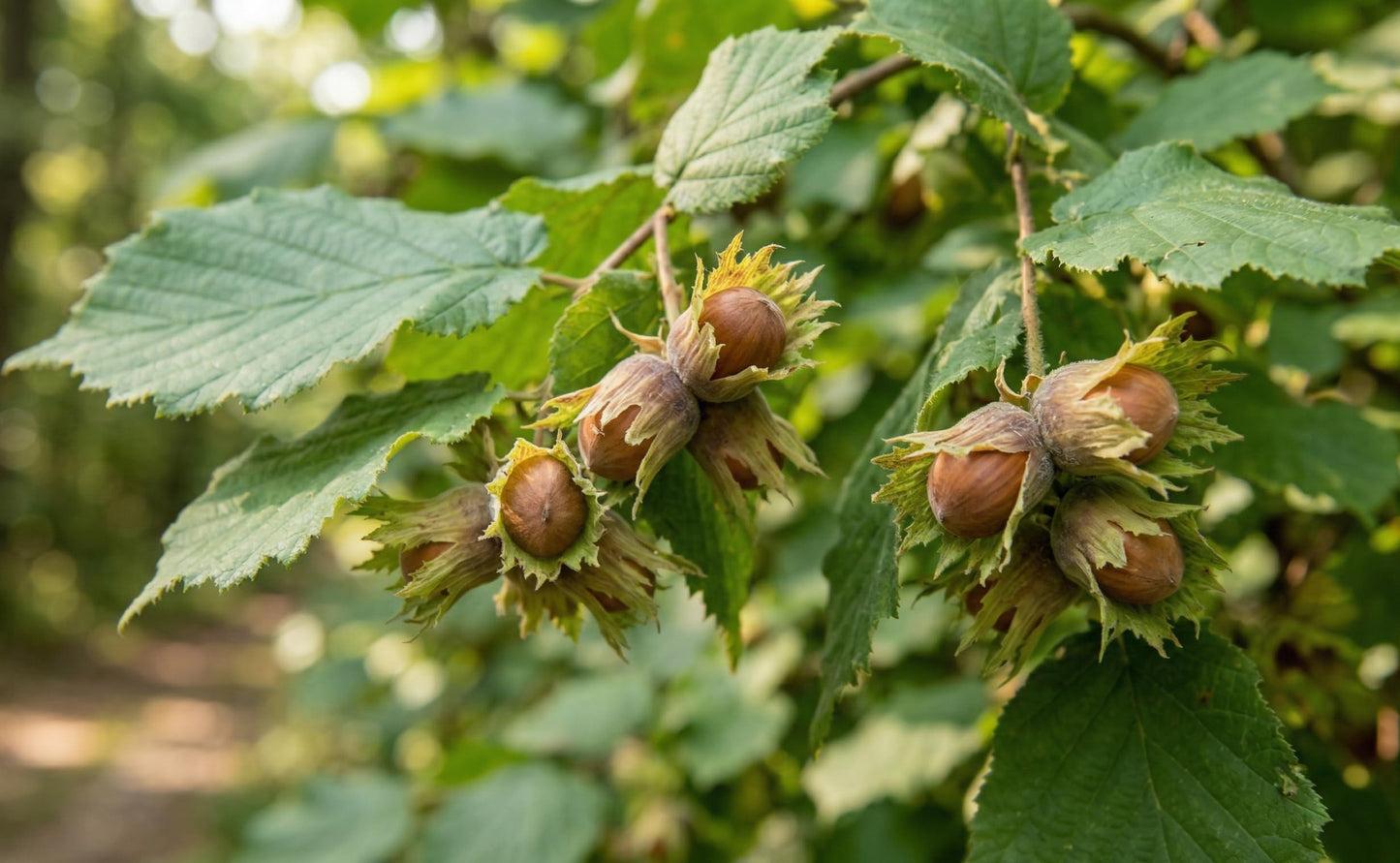 Hazelnut Tree Live Plant in Pot, Corylus Americana, Fruit Bearing Shrub, 12-24 Inch Tall (1 Plant)
