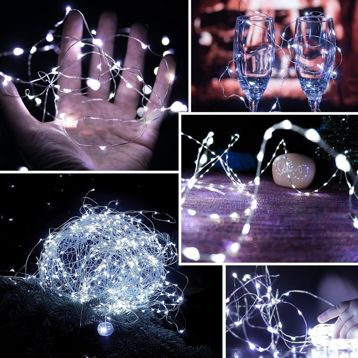 Solar String Lights Outdoor, Upgraded 2-Pack 80FT 200 LED Solar Twinkle Light for Outside, Waterproof Silver Wire 8 Modes Solar Fairy Lights for Garden Patio Tree Christmas Party Wedding (Cool White)