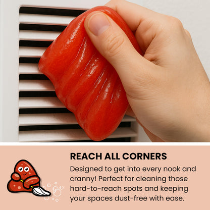 Slime Buddies Car Cleaning Gel Putty - Strawberry Scented Interior Detailing Tool for Cup Holders, Air Vents & Keyboard - Reusable Auto Detailing Accessories - Dust Remover Goop - Gift for Men Women