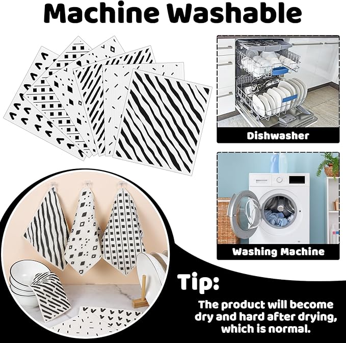 6 Pack Swedish Dishcloths for Kitchen, Swedish Rags Dish Towels