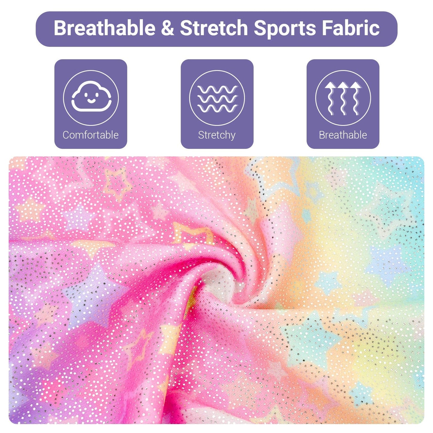 JiAmy Gymnastics Leotards for Girls with Shorts Set, Long Sleeve Kids Gymnastics Athletic Outfit for Kids 3-12 Years