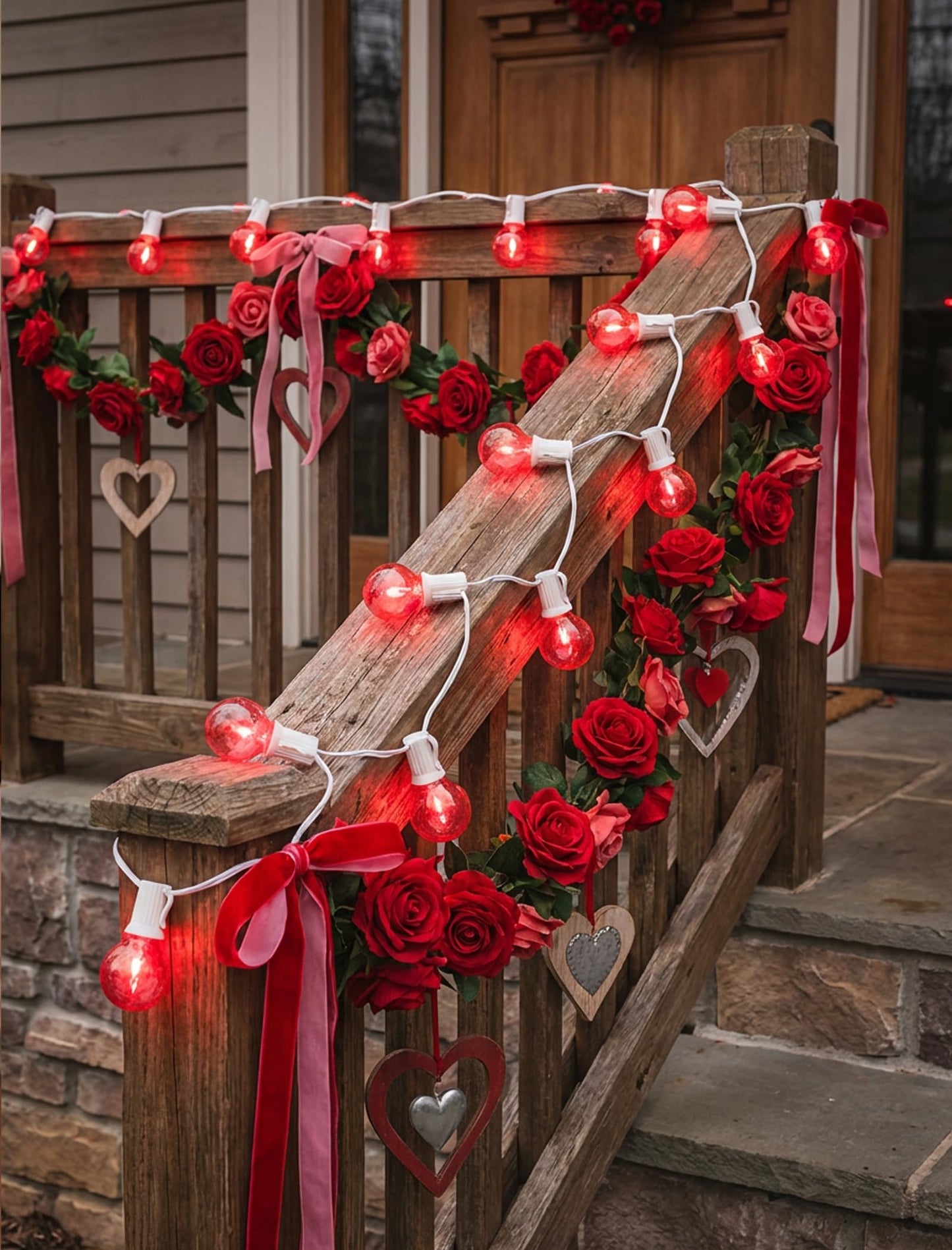 50Ft G40 LED Valentine's Day String Lights Outdoor, Valentines Decorations Lights with 27 Red Shatterproof Globe Bulbs, Hanging Patio Lights for Outside Wedding Backyard Porch Roofline, White Wire