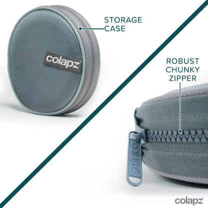 Colapz Collapsible Dog Bowls with Travel Case – Foldable Silicone Pet Feeding & Water Bowls for Travel, Camping & Hiking – Charcoal Grey