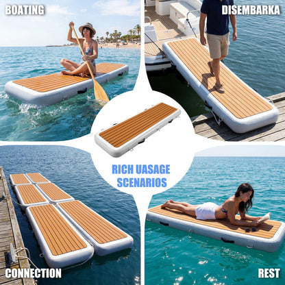 Teyva Daily Inflatable Gangway for Boats and Yachts, 6.56 ft Gangway for Boat Dock, Portable, Durable PVC, Non-Slip Surface, Stainless Steel D-Rings, for Sport Yacht Dock Water Platform