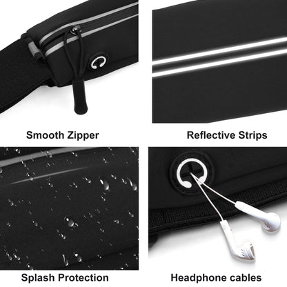 Jealkip Running Belt Fanny Pack for Men and Women Slim Running Bag Phone Holder Runner Money Belt Running Essentials Workout Fitness Black