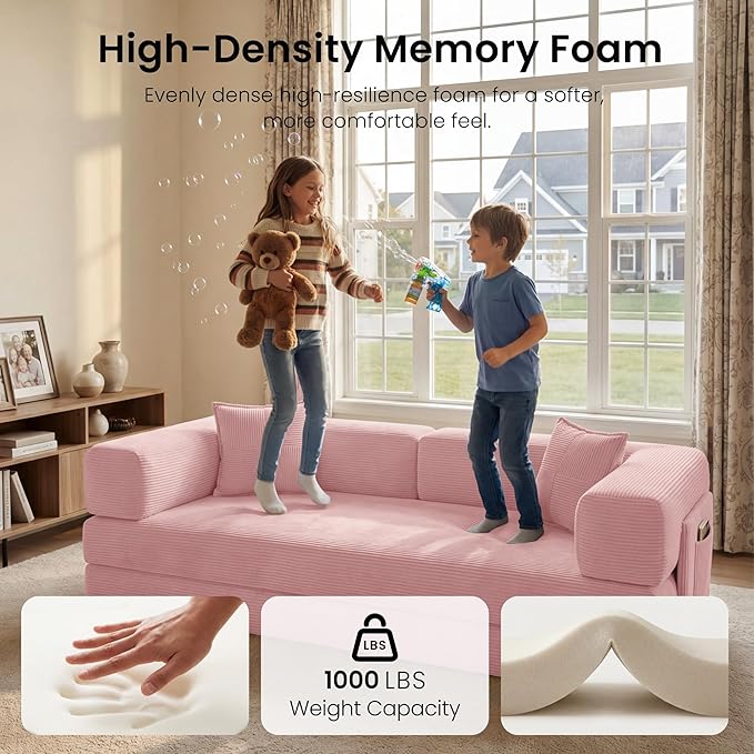 78.8" Convertible Futon Sofa Bed, Corduroy Futon Couch