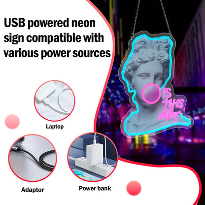LIUISNEO IS THIS ART Neon Sign,Innovative Integral Forming Process,With Dimmable Switch For All Holiday Party and Home Decoration