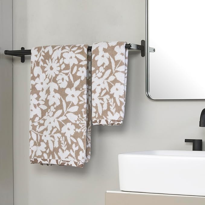 SKL Home Bedford Floral 100% Cotton Premium 2-Piece Hand Towel Set, 600 GSM