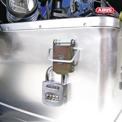 ABUS 160/50 B 160 All Weather Chrome 4 Dial Combination Padlock, Black/Silver