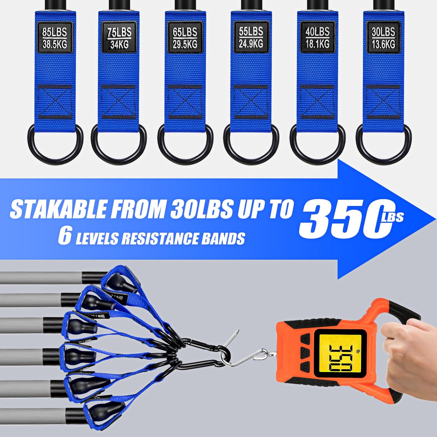 Heavy Resistance Bands for Working Out, 350lbs/450lbs Exercise Bands with Handles, Workout Bands Set for Men, Fitness Weight Bands for Muscle Strength Training, Stretching, Slim, Home Gym Equipment