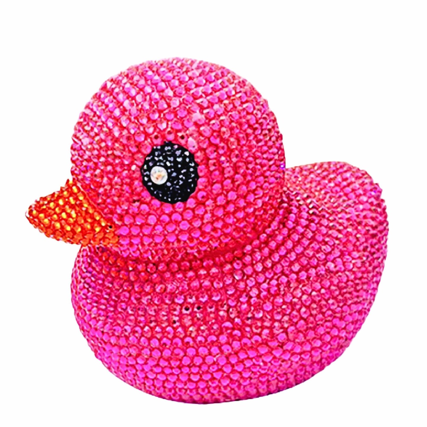 Ashpin Commerce Cheer Duck 6-Inch Rhinestone Good Luck Ducks, Cheerleading Competition You've Been Ducked Cheerleader Gift with Optional Glitter Bow (Hot Pink)