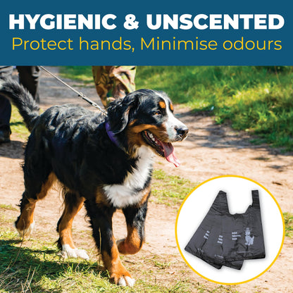 Pack of Dog Poo Bags - 500 x Dog Waste Bags - Black with Tie Handles