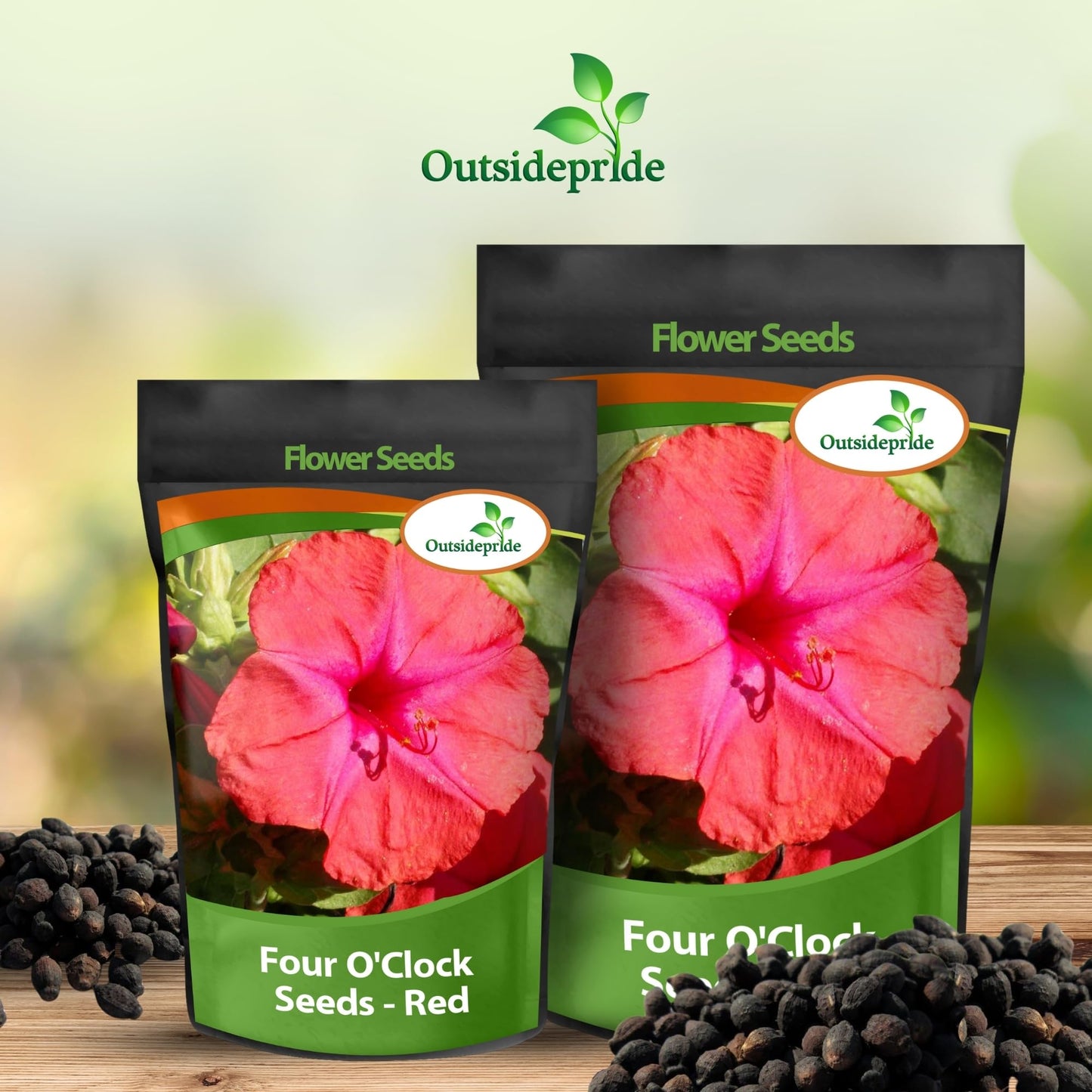 Outsidepride Red Four O'clock Flower Seeds - 1 lb Perennial Fragrant, Trumpet-Shaped Blooms, Deer-Proof & Easy to Grow, for Pollinator & Evening Gardens, Containers, Hedges, or Borders