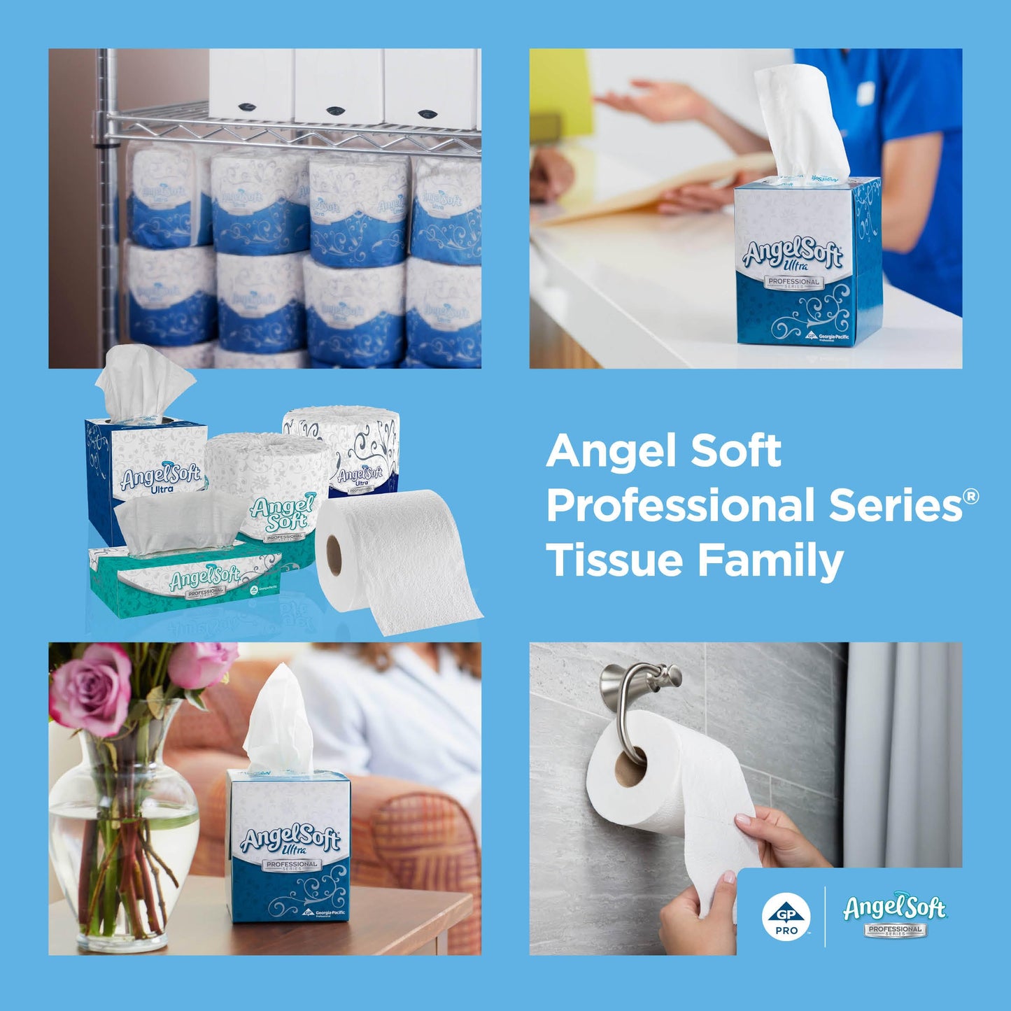 Georgia-Pacific Angel Soft Professional Series 2-Ply Facial Tissue (48550), 50 Sheets Per Box, 60 Tissue Flat Boxes Per Bulk Case