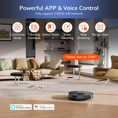 ILIFE A30 Pro Robot Vacuum and Mop, Self Emptying Station for 60 Days, 5000Pa Suction, LiDAR Navigation, No-Go Zones, 2.4G WiFi/App/Alexa/Remote Control, Roller Brush for Carpet, Hard Floors, 110V