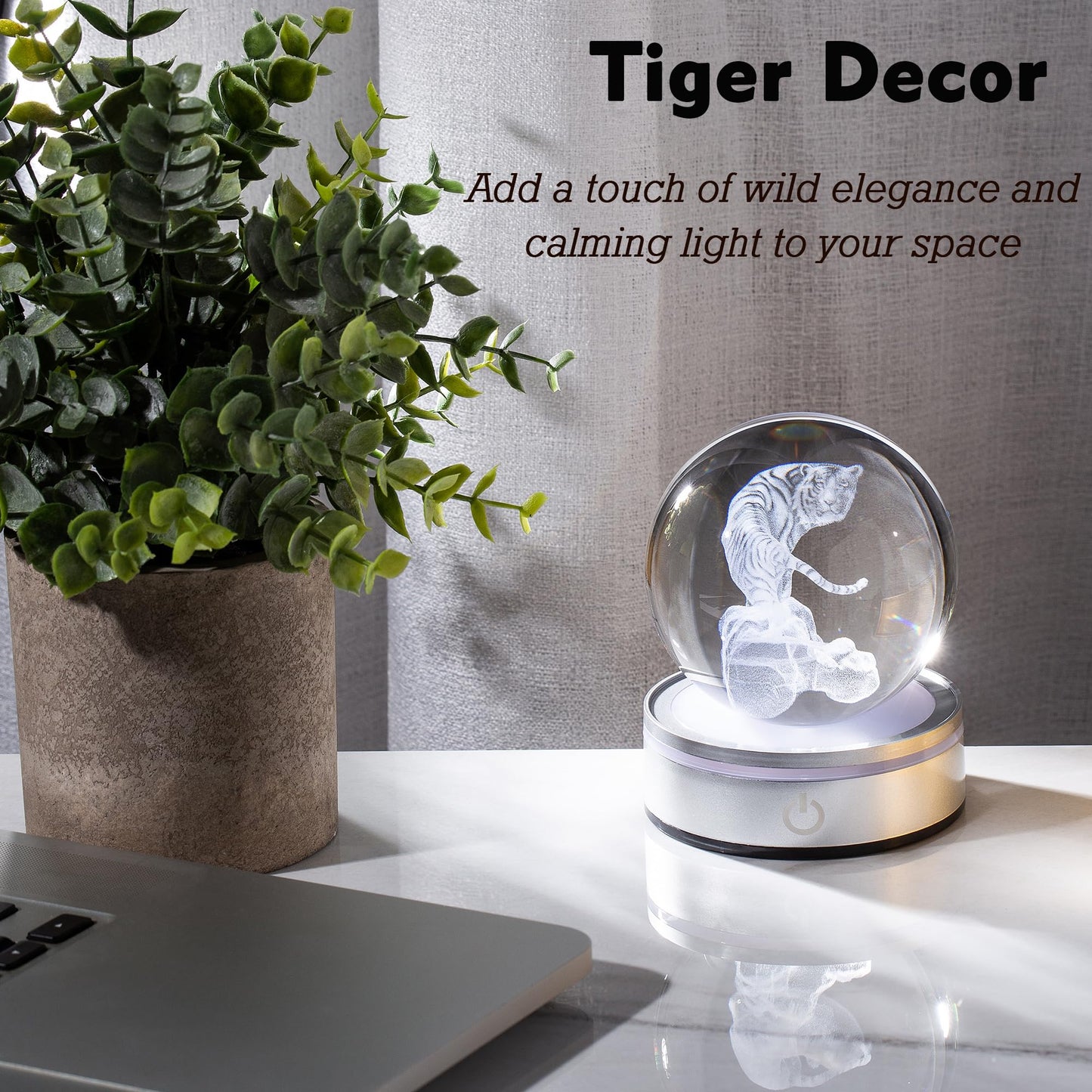 IFOLAINA Tiger Lovers Gifts for Men Women 3D Crystal Ball
