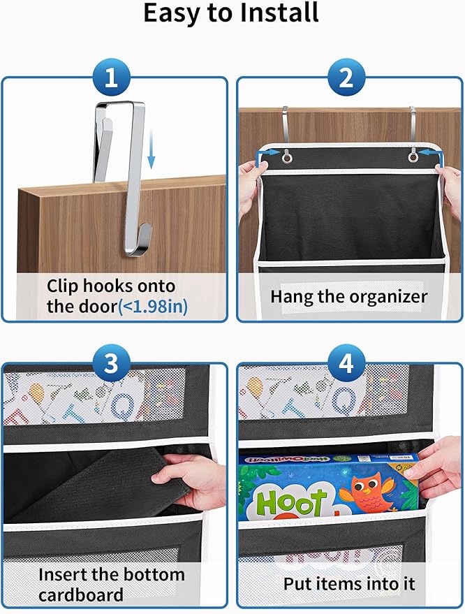 JARLINK 2 Pack Over The Door Organizer Storage, 5 Shelf Hanging Door Organizer