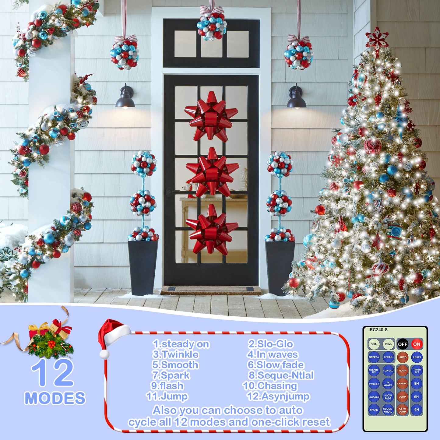 Decute 500LED 164ft Fairy String Lights Cool White Christmas Light Silver Wire with Remote, Firefly Lights Starry Light for DIY Christmas Tree Costume Wedding Party Table Centerpiece Decor