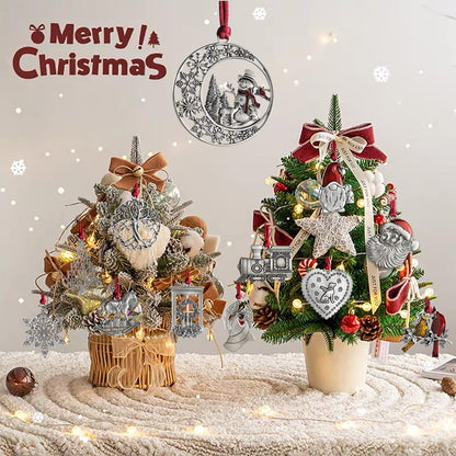 Christmas Ornaments, 2025 Solid Pewter Christmas Tree Ornament Handcrafted Metal DIY Hanging Craft Collectibles for Xmas Trees Home Party Party Gifts (Snowflake)