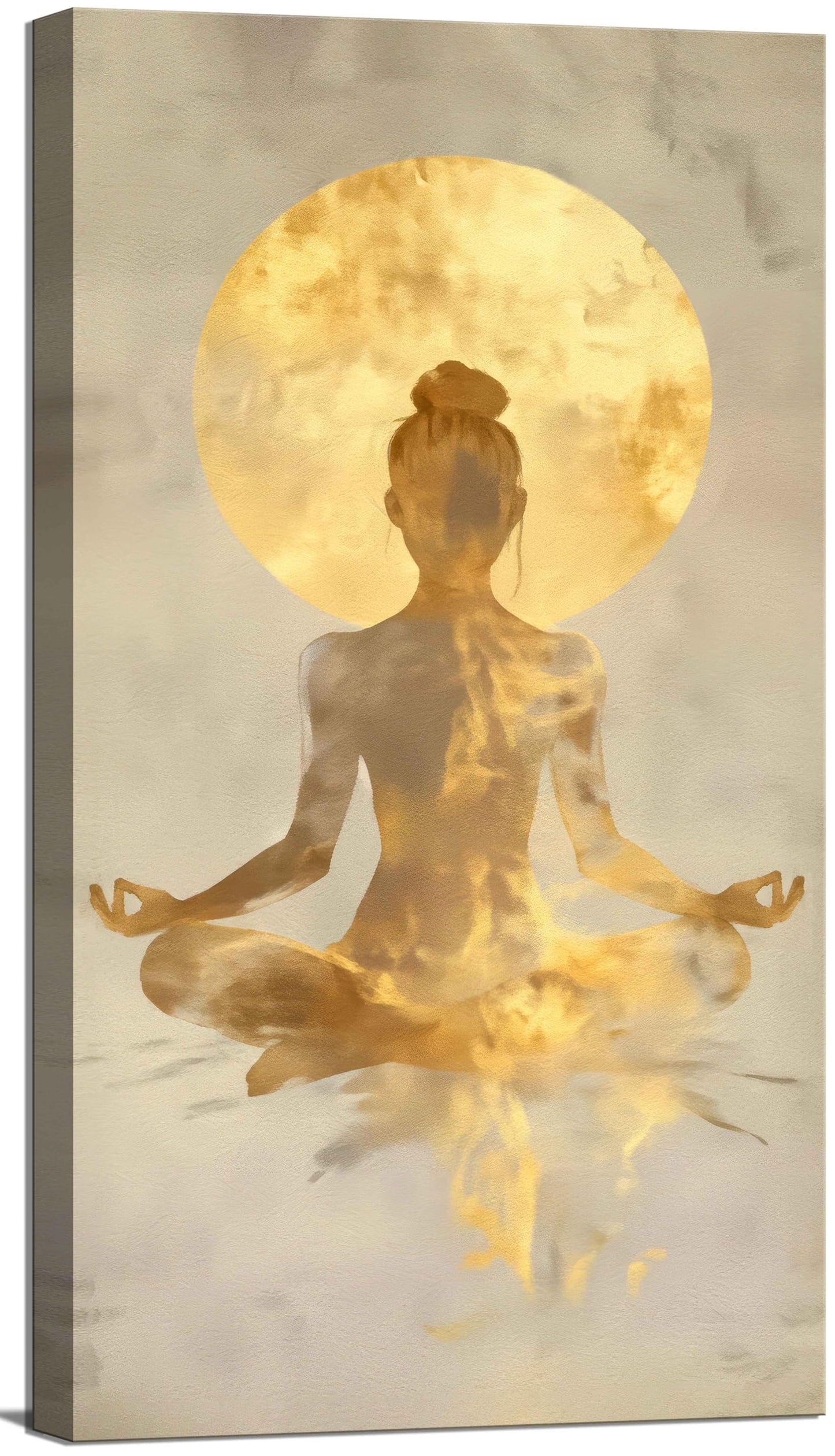 Large Zen Canvas Wall Art Modern Abstract Yoga Gold Meditation Decor Picture Tranquil Aesthetic Spa Posters Prints for Bathroom Spiritual Living Room Girl Bedroom Decoration