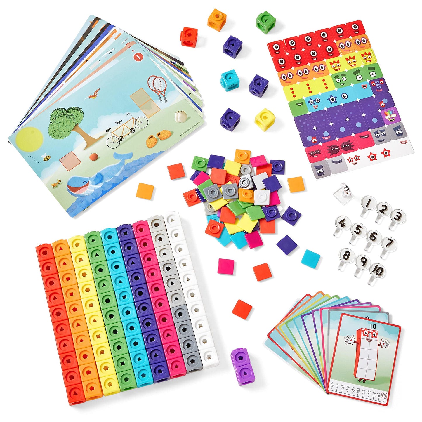 Learning Resources MathLink Cubes Numberblocks 1-10 Activity Set, Early Years Maths Learning, Build, Learn & Play in The Classroom & at Home