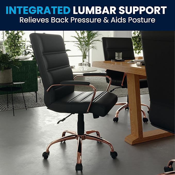 Flash Furniture Whitney Mid-Back Swivel LeatherSoft Desk Chair