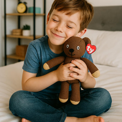 TY Mr. Bean Teddy Bear Regular – Iconic Soft Plush Toy from the Classic TV Show – Collectible Stuffed Plushie for Kids & Fans – Cuddly Soft Toy Gift for Boys & Girls