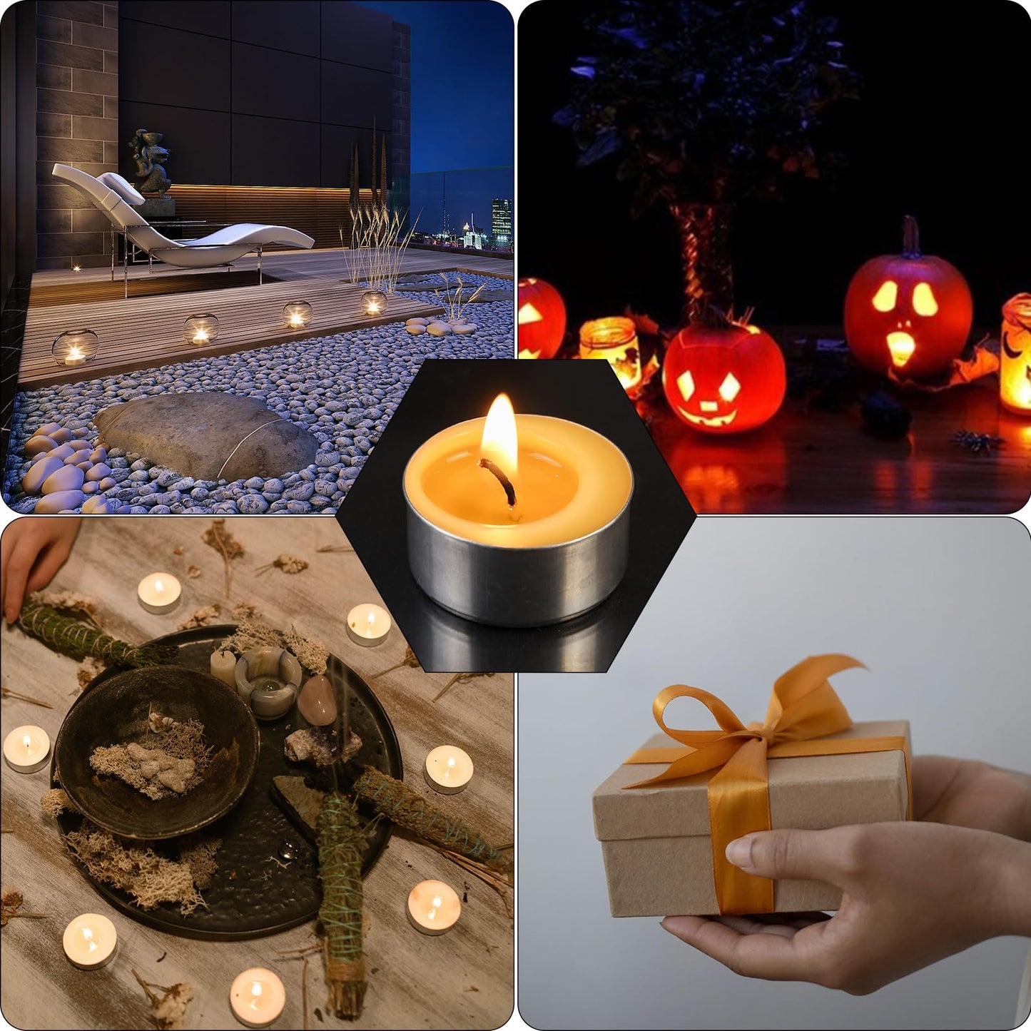 32 Pack Natural Beeswax Tealight Candles 4-5 Hour Long Burning Time