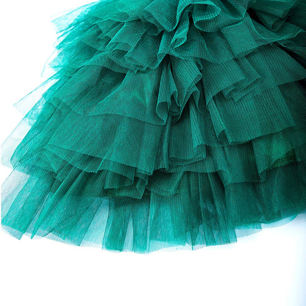 Cilucu Baby Girls Dress Toddler Kids Party Dress Tutu Pageant Lace Dresses Gown for Flower Girl Baby Birthday Long Sleeve Christmas Halloween Dress Mermaid Green 6 Months-12 Months