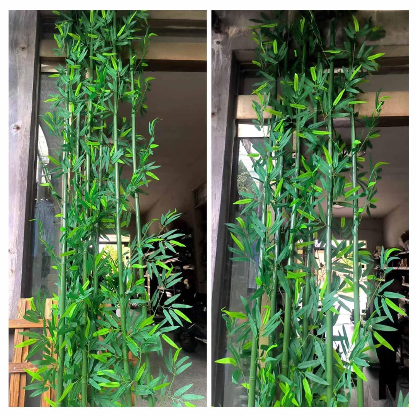 Artificial Bamboo Plant Balcony Privacy Screen Indoor Space Divider Plants Privacy Fence for Outdoor Garden Terrace Courtyard Entrance(100cm/3.3ft)