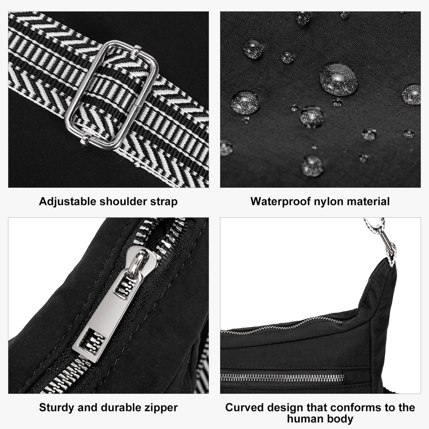 CLUCI Travel Purses for Women, Waterproof Nylon Crossbody Bags for Woman Trendy, Anti Theft Shoulder Handbags for Ladies