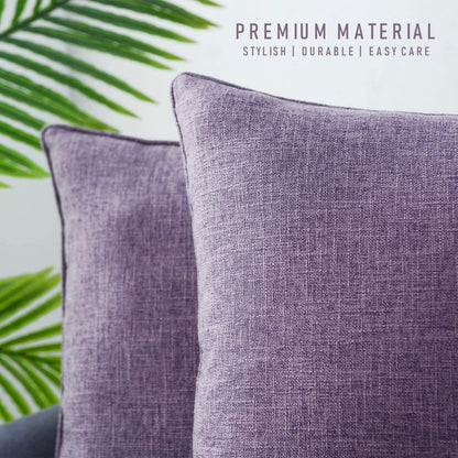 HPUK Decorative Throw Pillow Covers Set of 4 Square Couch Pillows Linen Cushion Cover for Couch Sofa Living Room, 18"x18" inches, Blue