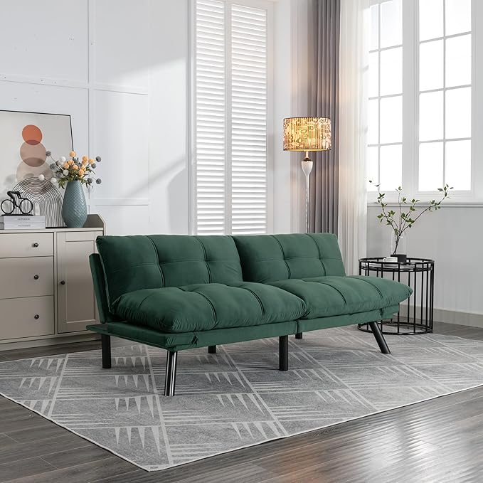 GDFStudio Hayezc Loveseat Sofa, Convertible Sofa Bed, 2-in-1 Folding Modern