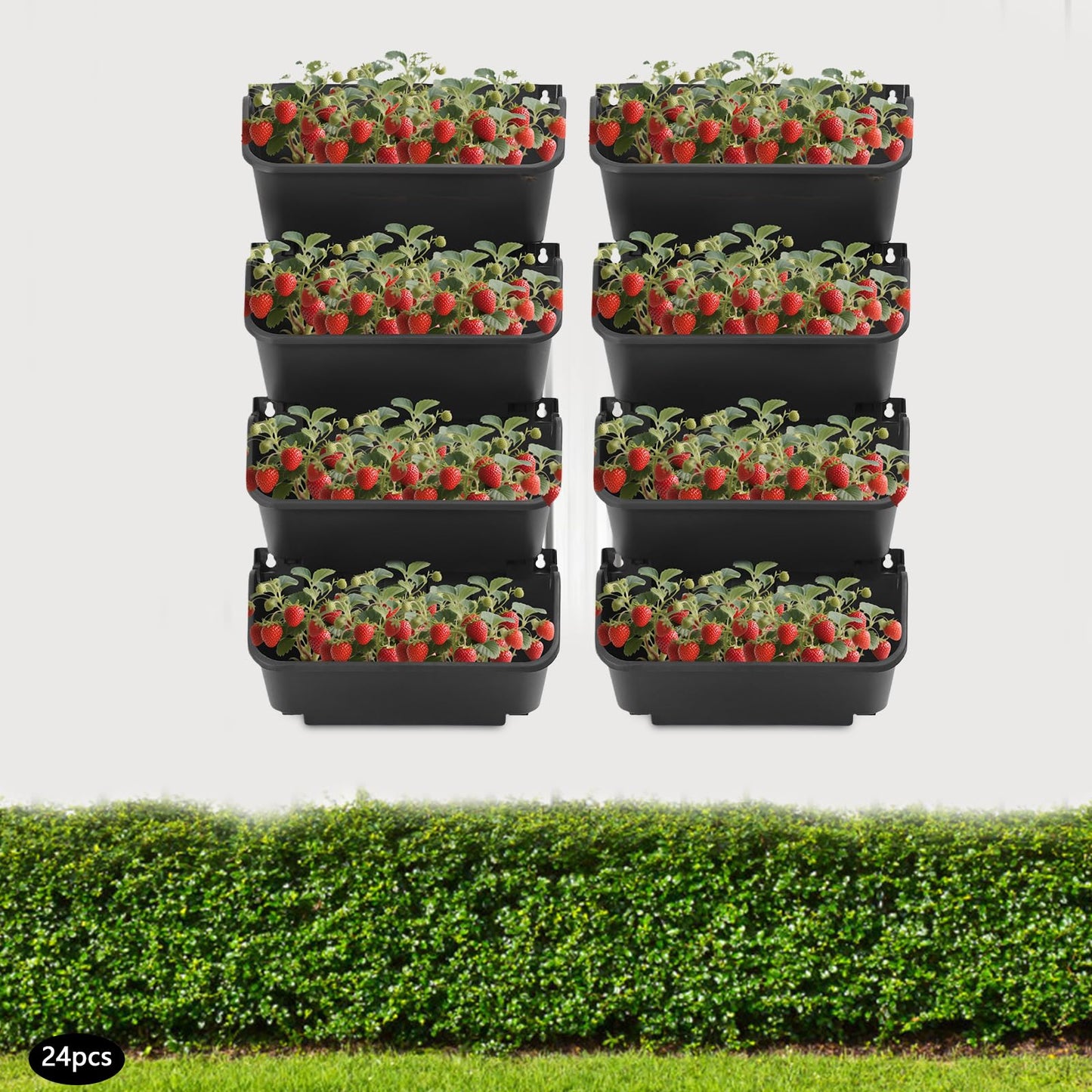 Bazargame Self Watering Vertical Wall Planter with 36 Pots, Vertical Garden Planter for Indoor Plants, Mounted Planter Flower Pot Holder for Herbs Vegetables Fruits, Black