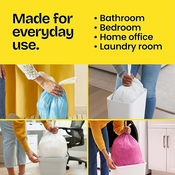 Glad Medium Trash Bags, 8 Gallon, Lemon Fresh Bleach Garbage Bags, Resists