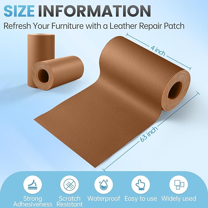Leather Repair Patch Tape Kit, Vinyl Leather Repair Kit