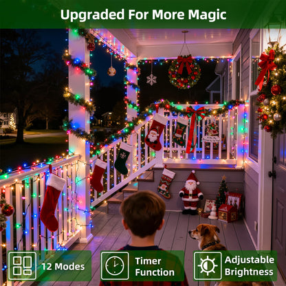 QUHUATU 750 LED 240FT Christmas Lights Outdoor,12 Lighting Modes Christmas String Lights with Timer, Dimmable Multicolor LED StringLights Waterproof for Yard Tree Wedding Party Holiday Multicolor