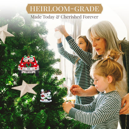 Personalized Large Family of 10 Ornament 2025 | Free 24h Customization | Laser Engraved Red Stocking Christmas Ornaments for Tree | Custom Gift Wrapped Festive Holiday Mantel Keepsake for Ten Persons