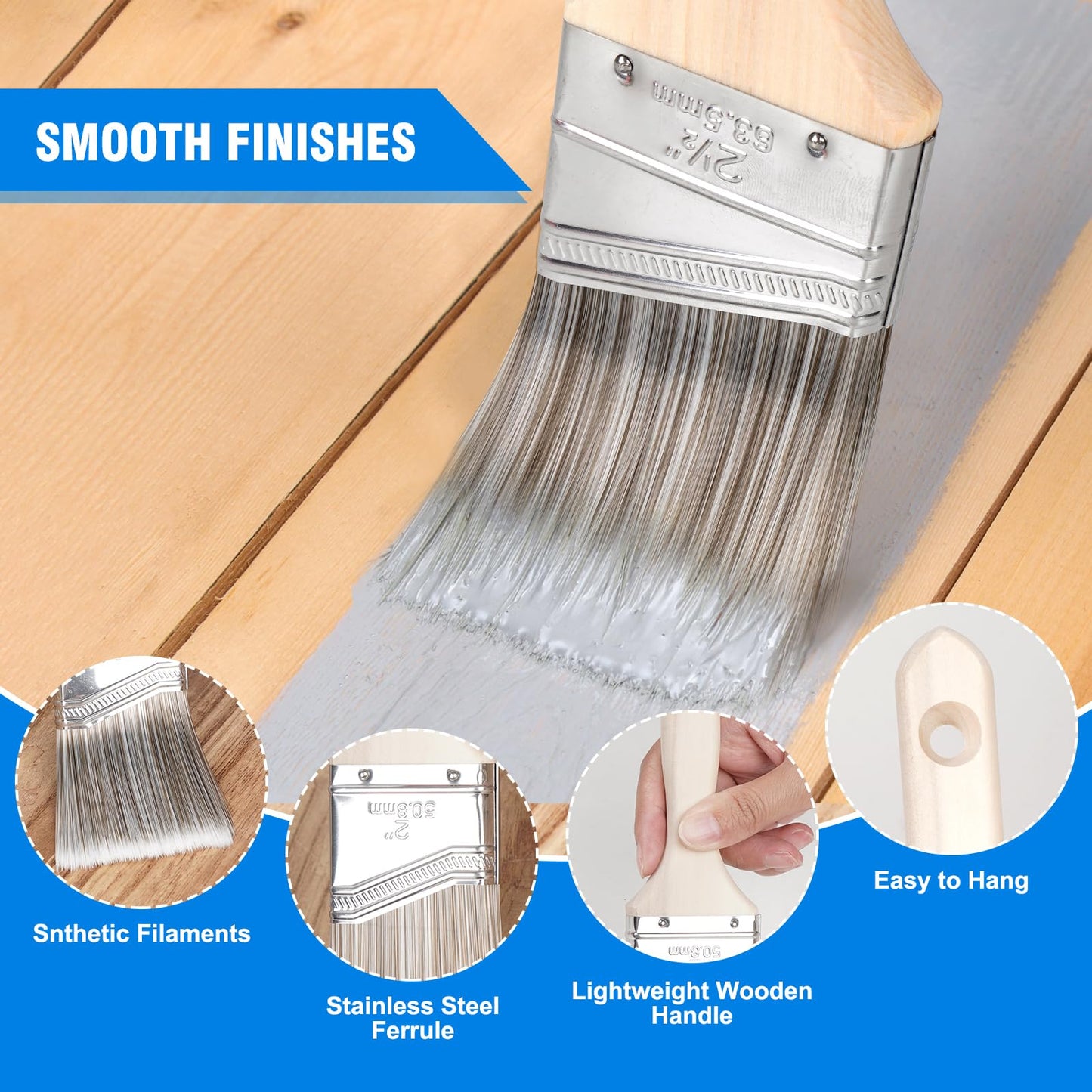 Rhibak Paint Roller Kit, Paint Brushes and 4 Inch Foam Small Paint Roller Set, All in One Paint Tools for Professional or Home Owners for Professional Painting Results