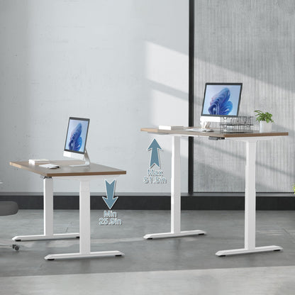 Fromann Dual Motor Electric Standing Desk Frame 3 Tier Legs Height Adjustable Handset with USB A+ C Ports Sit Stand up Desk Base for Home and Office (White)