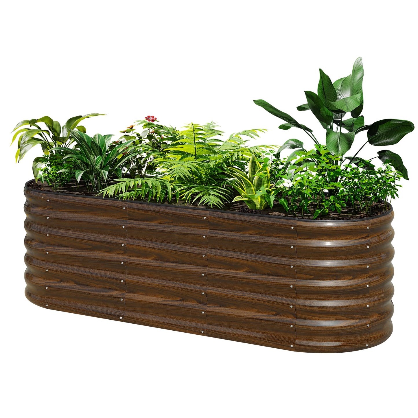 SnugNiture Galvanized Steel Raised Garden Bed Kit - 6x2x2 ft Large Metal Planter Box for Vegetables, Flowers, Herbs | Easy Assembly, Open Bottom Design