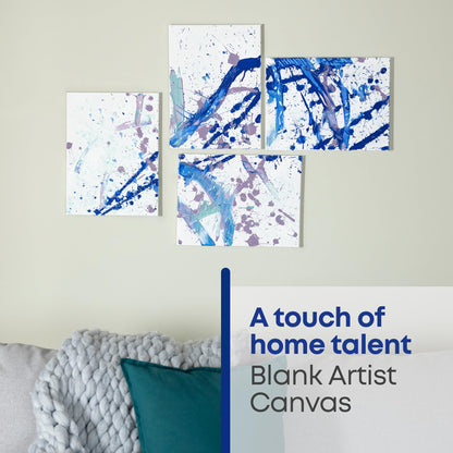Fineway® Pack of 4 Artist Blank White Stretched Canvas Size 30cm X 40cm (12" X 16") - Ideal for Painting and Decorating. (Pack of 4)