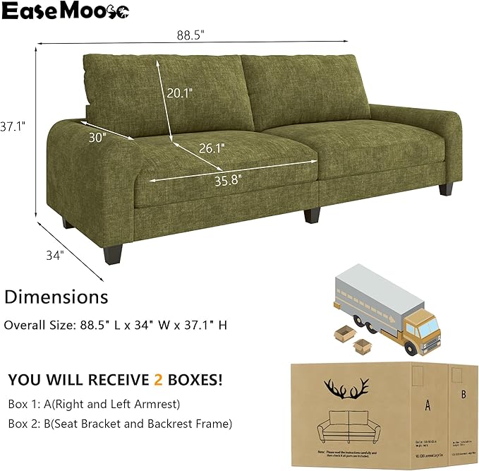 EASE MOOSE 88.5" Chenille Loveseat Couches