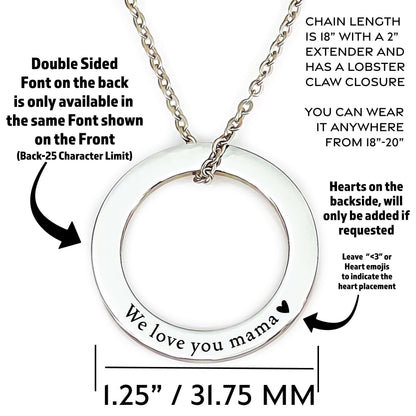 Jenna Rose Ring Necklace Personalized Necklace Washer Necklace Mom Gift Mother's Day Gift Personalized Names Kid Name Gift for Her Ring Necklace Personalized Jewelry Jenna Necklace JENNA-RING