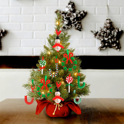 luck sea 40PCS Christmas Crafts Beaded Ornament Kit - Including 10 PCS Snowman,12 PCS Wreath,8PCS Candy Cane,10PCS Lollipop, Xmas Holiday Party Tree Favor Decorations